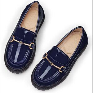 Kids Navy Horsebit Loafers Size 1 | Preppy Fall Trend | Quiet Luxury Shoe GUC